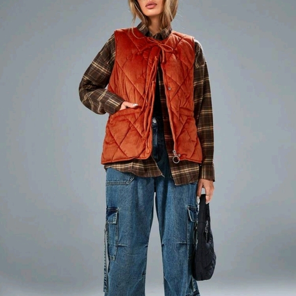 French Chic Casual Lightweight Puffer Vest/Cardigan For Women - Picture 5 of 7